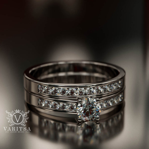 0.82ct Round Diamond Gold Bridal Wedding Ring - 01US78